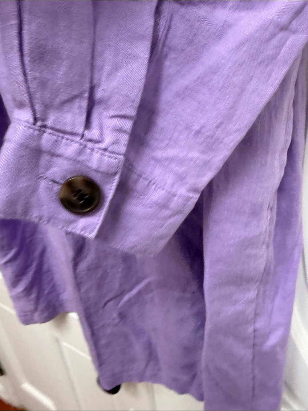 J Jill Live Linen 2x Lavender Button-Front Shirt Dress - Picture 4 of 6